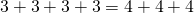 3+3+3+3=4+4+4